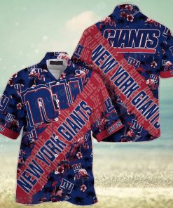 NFL New York Giants Hawaiian Shirt With Tropical Pattern Flamingo Printed For Fans