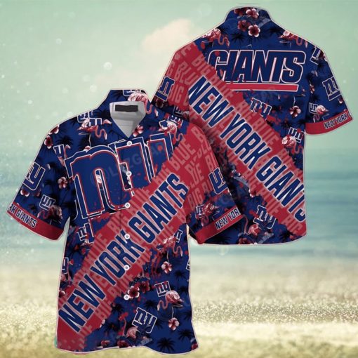 NFL New York Giants Hawaiian Shirt With Tropical Pattern Flamingo Printed For Fans