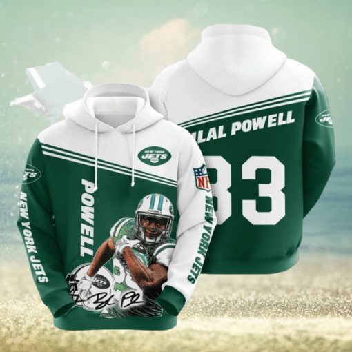 NFL New York Jets Bilal Powell Green White Pullover Hoodie