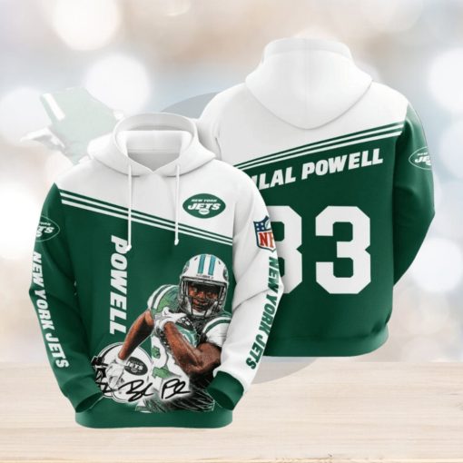 NFL New York Jets Bilal Powell Green White Pullover Hoodie