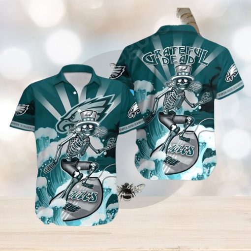 NFL Philadelphia Eagles Hawaiian Shirt Grateful Dead