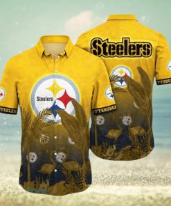 NFL Pittsburgh Steelers Hawaiian Shirt Flamingo And Flower Aloha Shirt