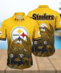 NFL Pittsburgh Steelers Hawaiian Shirt Flamingo And Flower Aloha Shirt