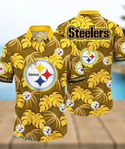 NFL Pittsburgh Steelers Hawaiian Shirt Flower Special Design Summer Time Shirt