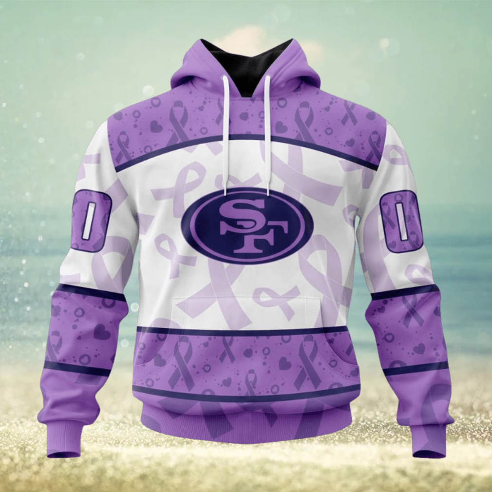 NFL San Francisco 49ers Custom Name Number Fight Cancer Pullover Hoodie NFL San Francisco 49ers Custom Name Number Fight Cancer Pullover Hoodie