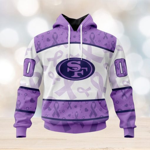 NFL San Francisco 49ers Custom Name Number Fight Cancer Pullover Hoodie