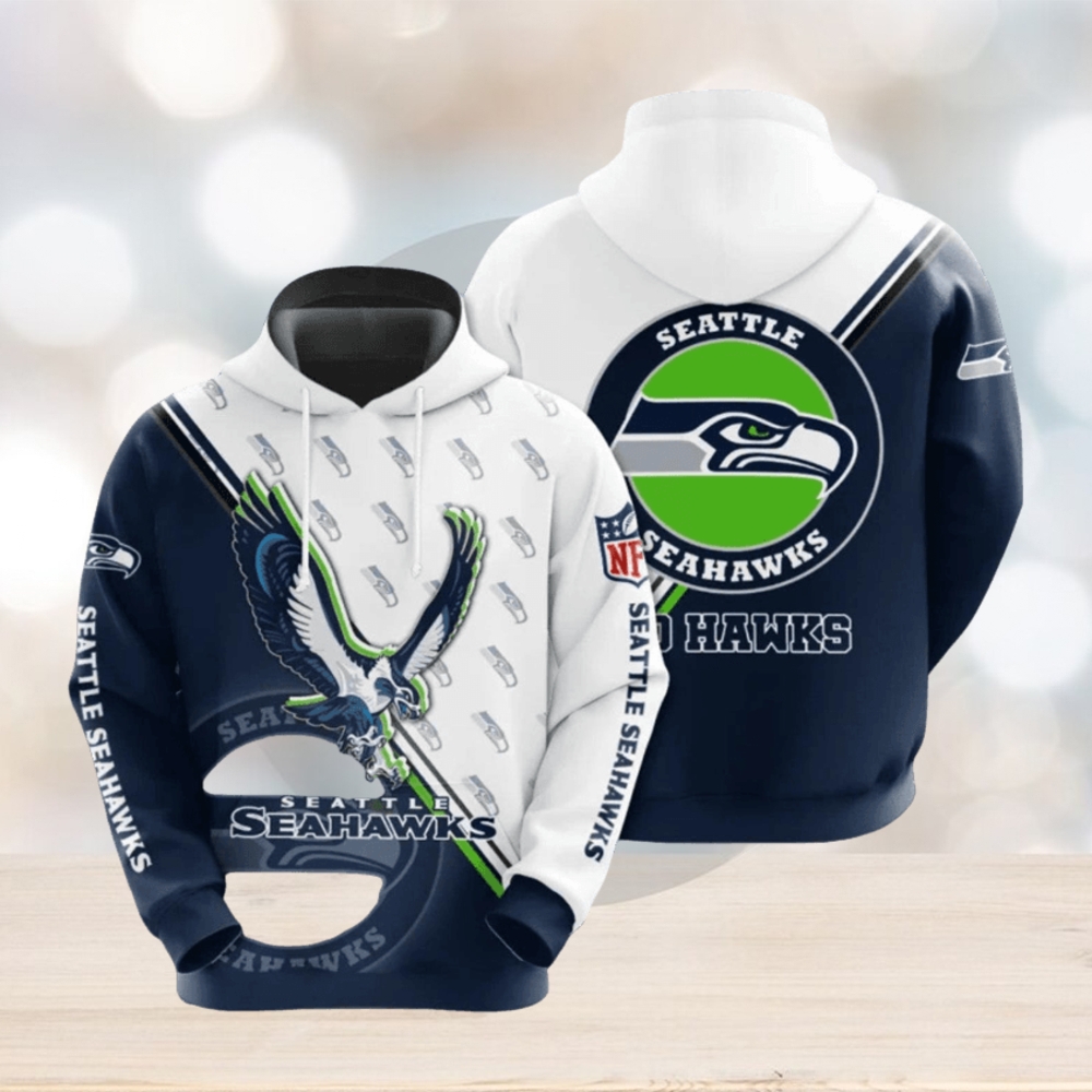 NFL Seattle Seahawks Big Seal Motifs White Hoodies Print Full NFL Seattle Seahawks Big Seal Motifs White Hoodies Print Full