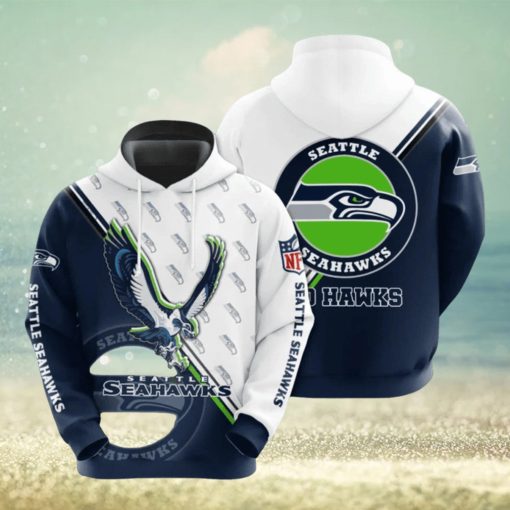 NFL Seattle Seahawks Big Seal Motifs White Hoodies Print Full