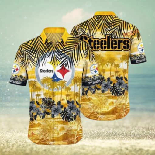 NFL Steelers Tropical Pattern Hawaiian Shirt