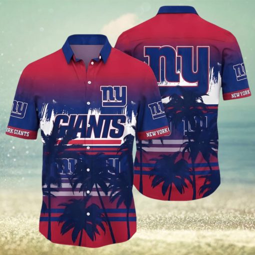 NFL Summer NY Giants Hawaiian Shirt Tropical Pattern Graphic For Sports Enthusiast