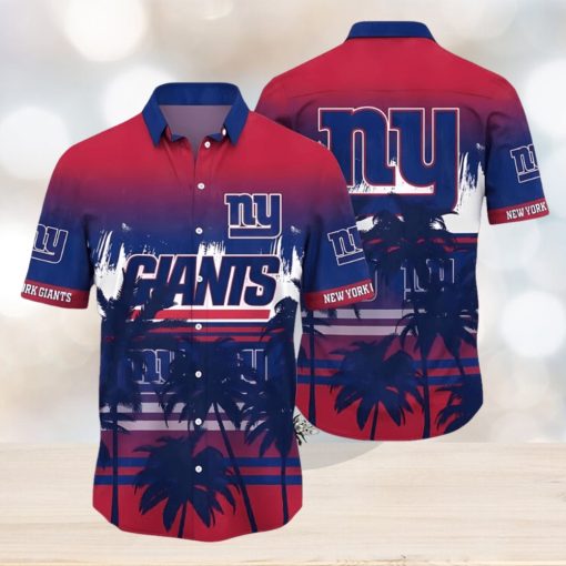 NFL Summer NY Giants Hawaiian Shirt Tropical Pattern Graphic For Sports Enthusiast