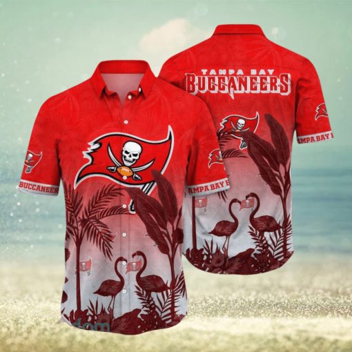 NFL Tampa Bay Buccaneers Hawaiian Shirt Flamingo And Flower Aloha Shirt