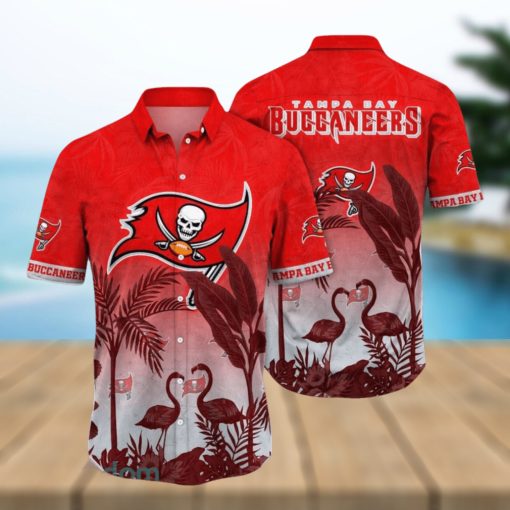 NFL Tampa Bay Buccaneers Hawaiian Shirt Flamingo And Flower Aloha Shirt