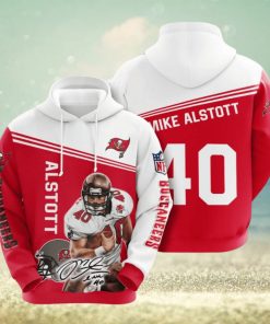 NFL Tampa Bay Buccaneers Mike Alstott Bay Red White Pullover Hoodie