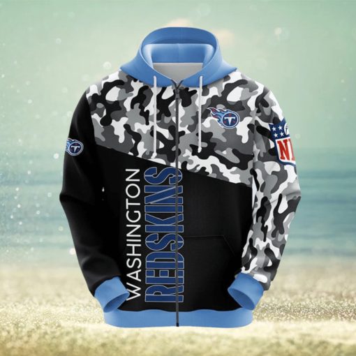 NFL Tennessee Titans Camouflage Blue 3D Hoodie Zip Hoodie For Men And Women Sport Gift