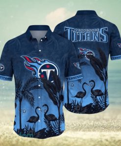 NFL Tennessee Titans Hawaiian Shirt Flamingo And Flower Aloha Shirt