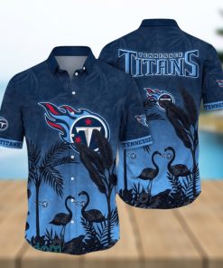 NFL Tennessee Titans Hawaiian Shirt Flamingo And Flower Aloha Shirt