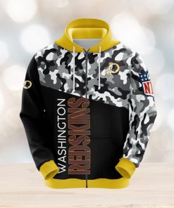 NFL Washington Redskins Camouflage Yellow 3D Hoodie Zip Hoodie For Men And Women Sport Gift