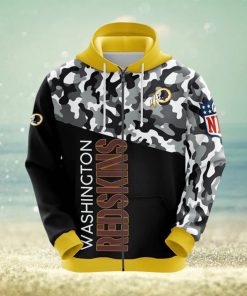NFL Washington Redskins Camouflage Yellow 3D Hoodie Zip Hoodie For Men And Women Sport Gift