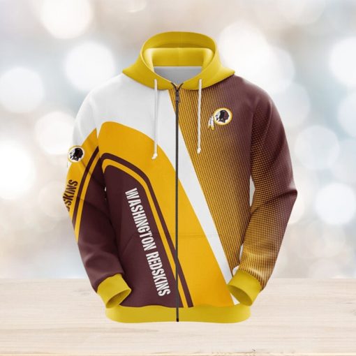 NFL Washington Redskins Yellow 3D Hoodie Zip Hoodie For Men And Women Sport Gift