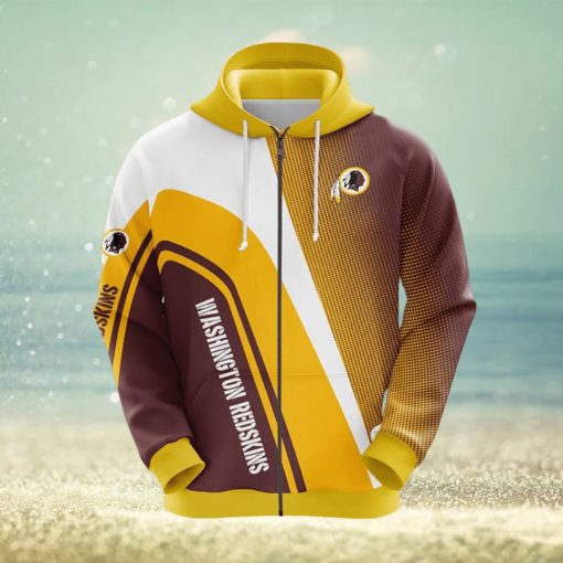 NFL Washington Redskins Yellow 3D Hoodie Zip Hoodie For Men And Women Sport Gift