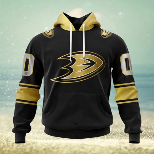 NHL Anaheim Ducks Special Black And Gold Design Hoodie