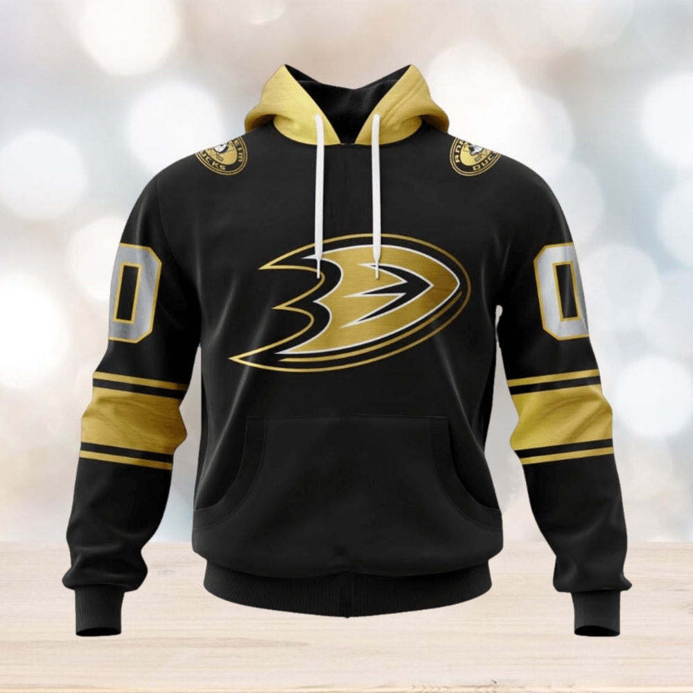 NHL Anaheim Ducks Special Black And Gold Design Hoodie NHL Anaheim Ducks Special Black And Gold Design Hoodie