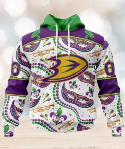 NHL Anaheim Ducks Special Mardi Gras Design Hoodie