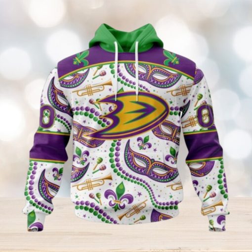 NHL Anaheim Ducks Special Mardi Gras Design Hoodie