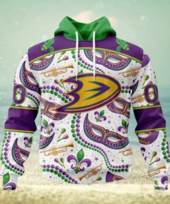 NHL Anaheim Ducks Special Mardi Gras Design Hoodie