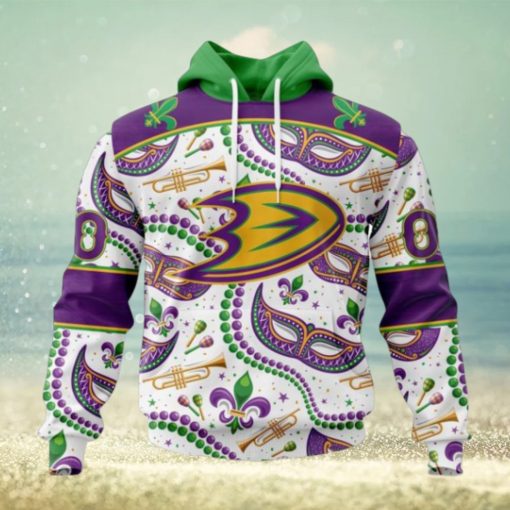 NHL Anaheim Ducks Special Mardi Gras Design Hoodie