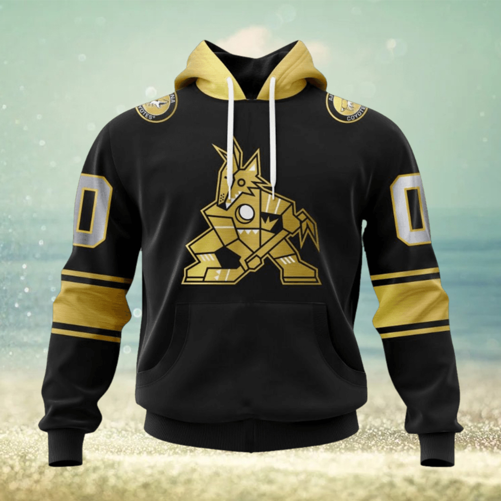 NHL Arizona Coyotes Special Black And Gold Design Hoodie NHL Arizona Coyotes Special Black And Gold Design Hoodie