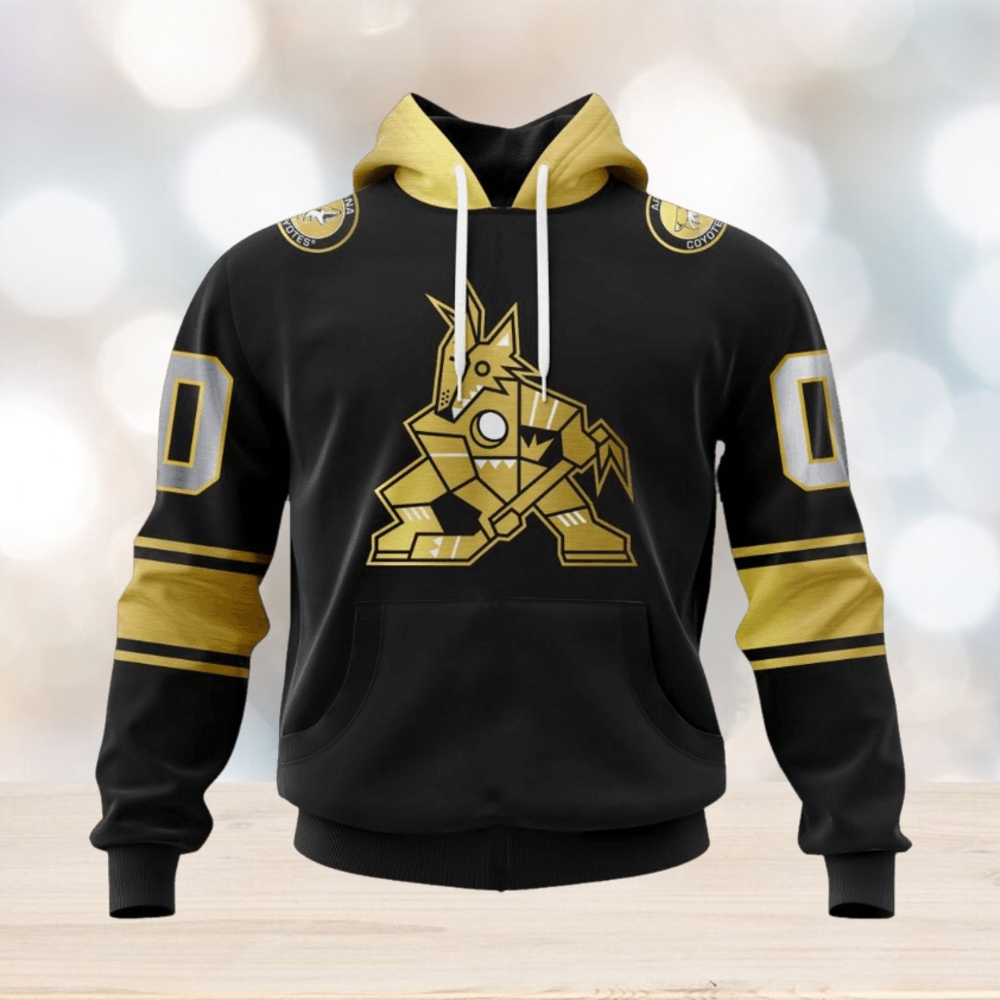 NHL Arizona Coyotes Special Black And Gold Design Hoodie NHL Arizona Coyotes Special Black And Gold Design Hoodie