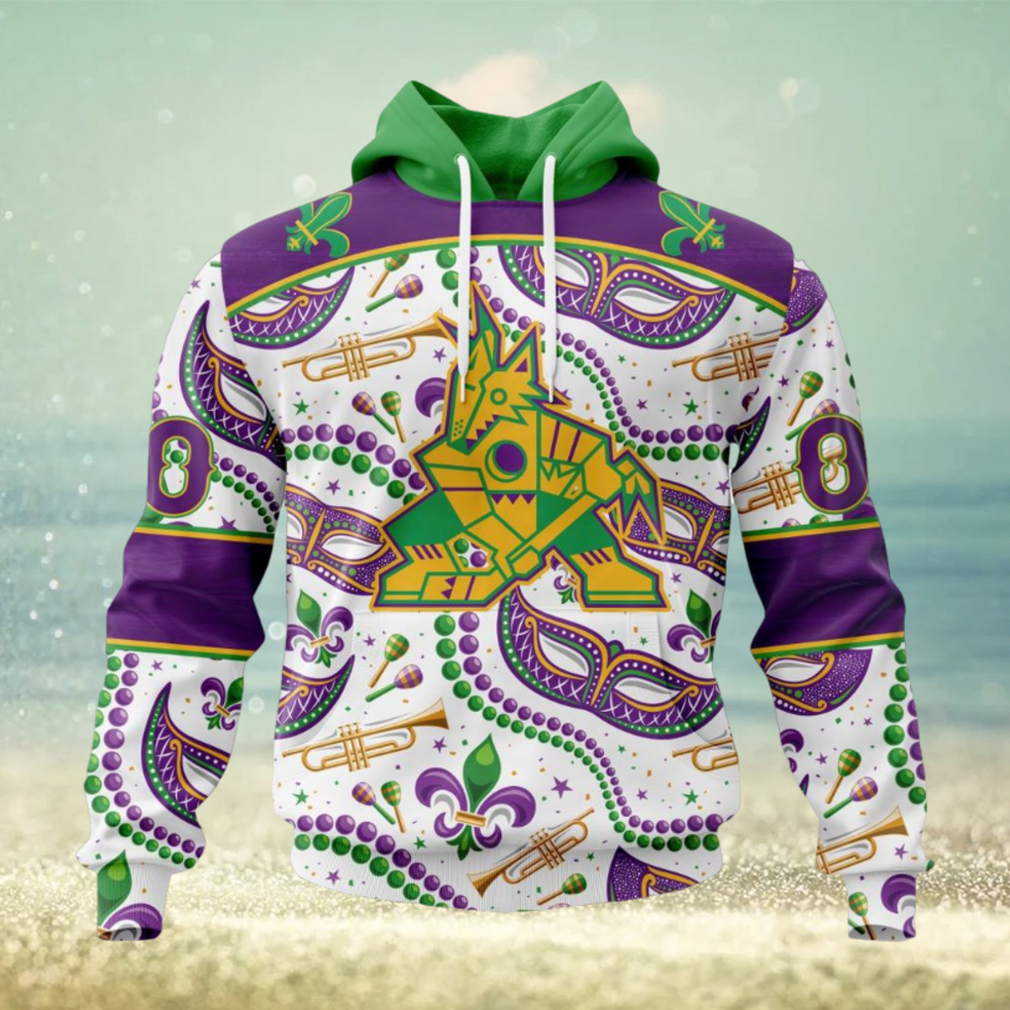 NHL Arizona Coyotes Special Mardi Gras Design Hoodie NHL Arizona Coyotes Special Mardi Gras Design Hoodie