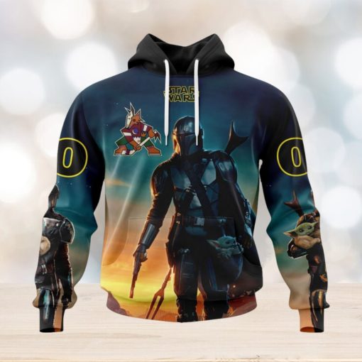 NHL Arizona Coyotes Special Star Wars The Mandalorian Design Hoodie