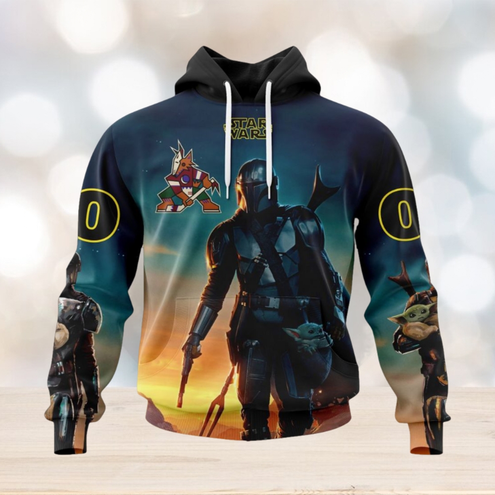NHL Arizona Coyotes Special Star Wars The Mandalorian Design Hoodie NHL Arizona Coyotes Special Star Wars The Mandalorian Design Hoodie