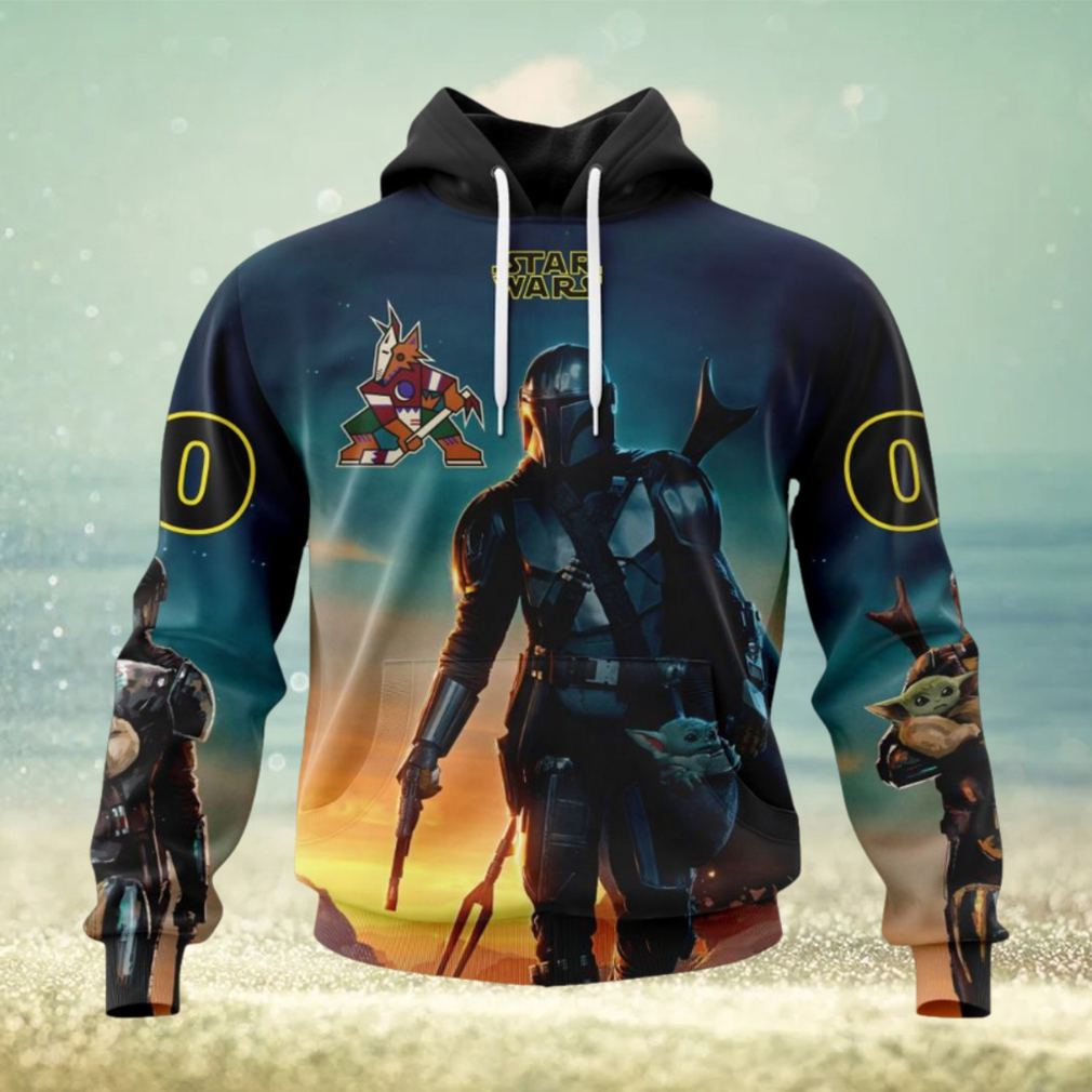 NHL Arizona Coyotes Special Star Wars The Mandalorian Design Hoodie NHL Arizona Coyotes Special Star Wars The Mandalorian Design Hoodie