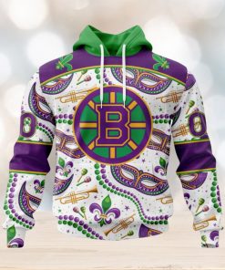 NHL Boston Bruins Special Mardi Gras Design Hoodie