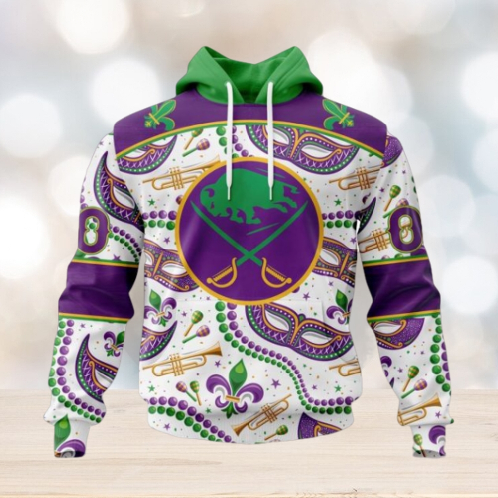 NHL Buffalo Sabres Special Mardi Gras Design Hoodie NHL Buffalo Sabres Special Mardi Gras Design Hoodie