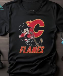 NHL Calgary Flames Mickey Mouse Disney Hockey T Shirt