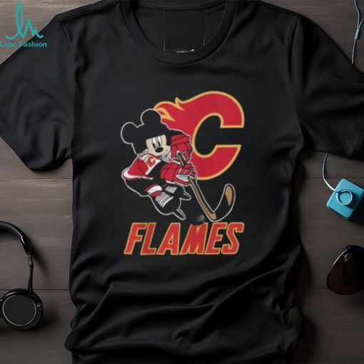 NHL Calgary Flames Mickey Mouse Disney Hockey T Shirt