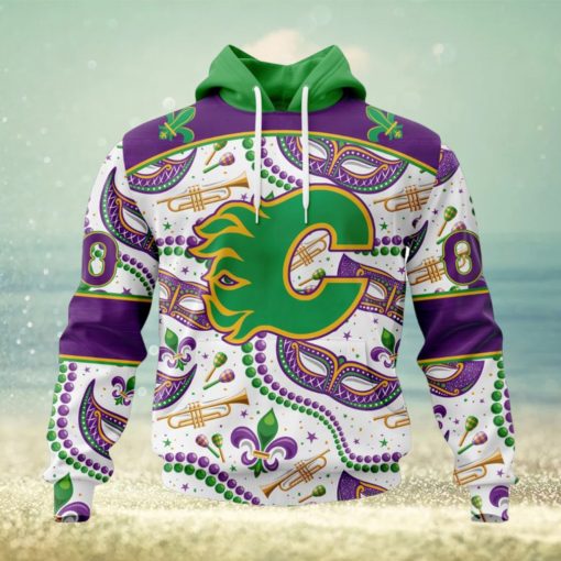 NHL Calgary Flames Special Mardi Gras Design Hoodie