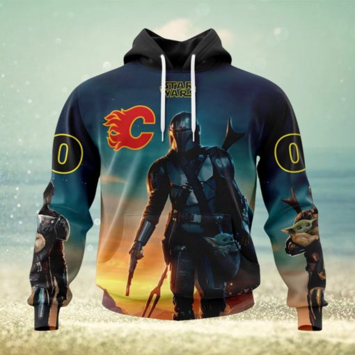 NHL Calgary Flames Special Star Wars The Mandalorian Design Hoodie