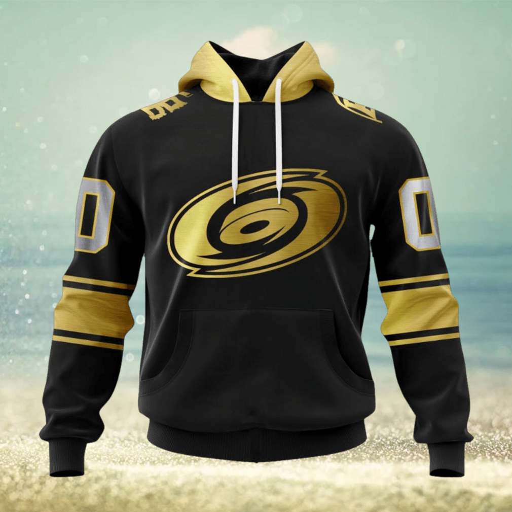 NHL Carolina Hurricanes Special Black And Gold Design Hoodie NHL Carolina Hurricanes Special Black And Gold Design Hoodie