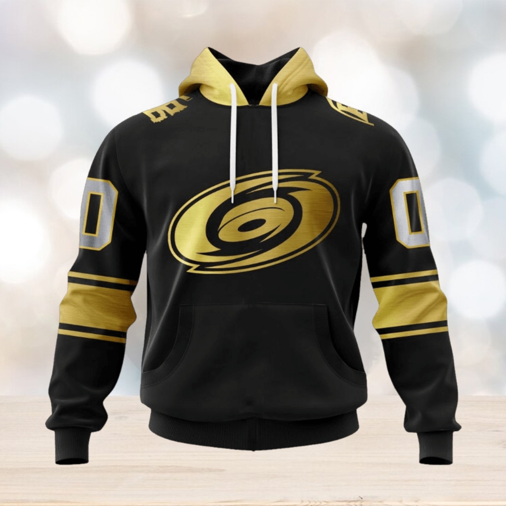 NHL Carolina Hurricanes Special Black And Gold Design Hoodie NHL Carolina Hurricanes Special Black And Gold Design Hoodie
