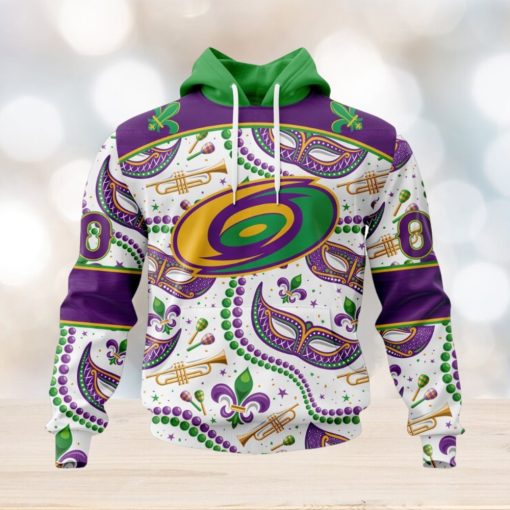 NHL Carolina Hurricanes Special Mardi Gras Design Hoodie