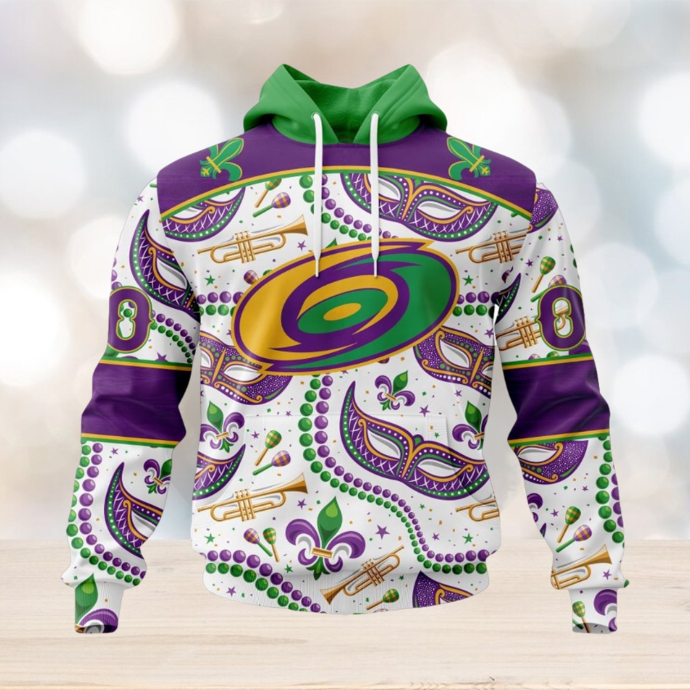 NHL Carolina Hurricanes Special Mardi Gras Design Hoodie NHL Carolina Hurricanes Special Mardi Gras Design Hoodie