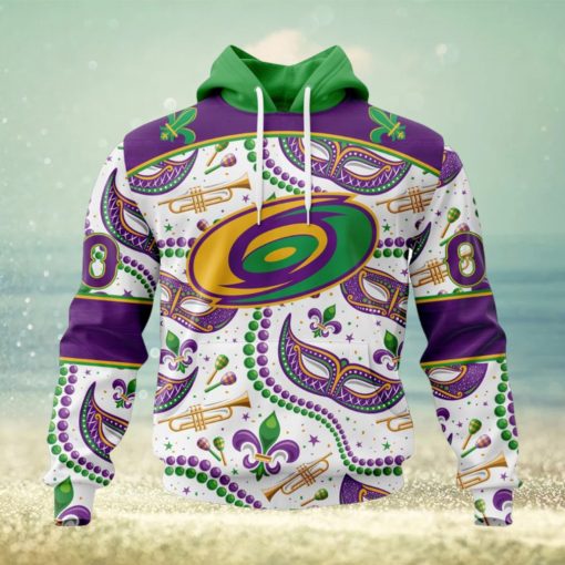 NHL Carolina Hurricanes Special Mardi Gras Design Hoodie