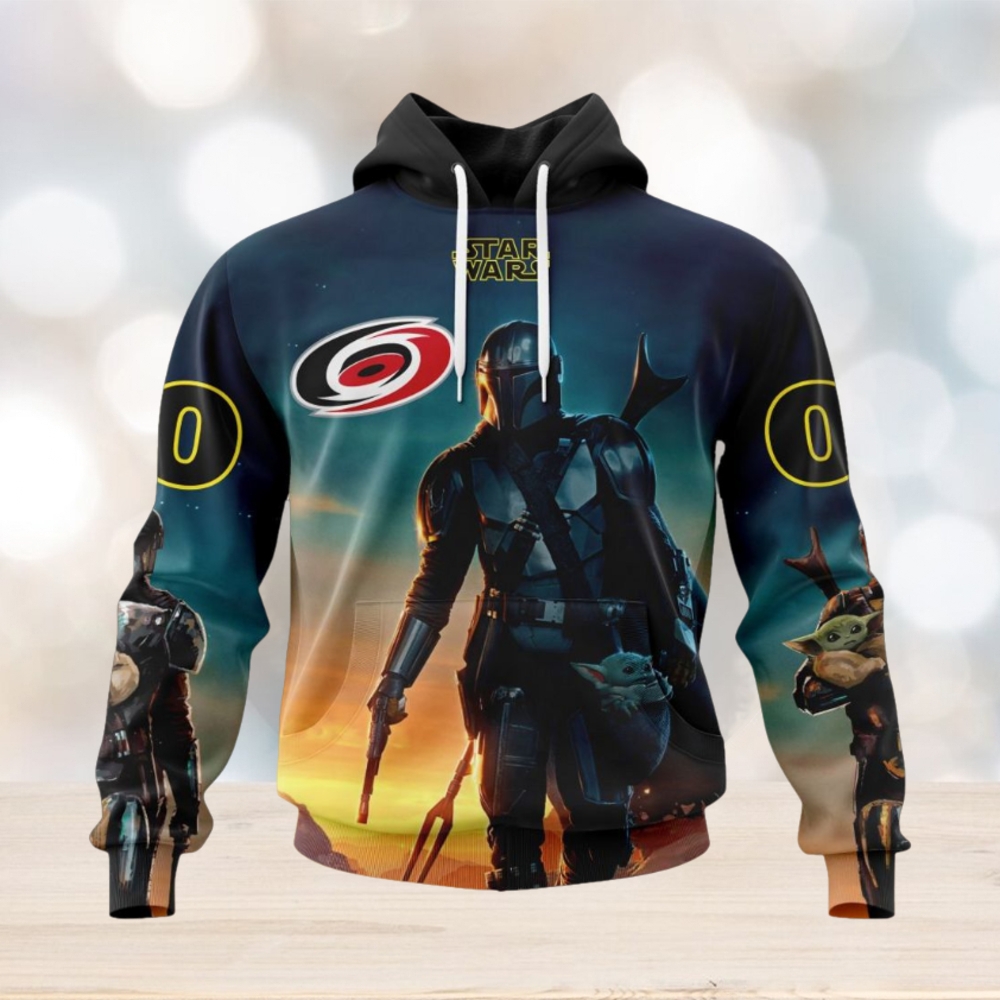 NHL Carolina Hurricanes Special Star Wars The Mandalorian Design Hoodie NHL Carolina Hurricanes Special Star Wars The Mandalorian Design Hoodie