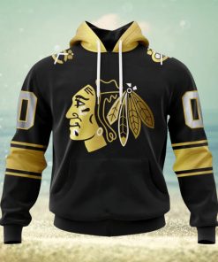 NHL Chicago Blackhawks Special Black And Gold Design Hoodie